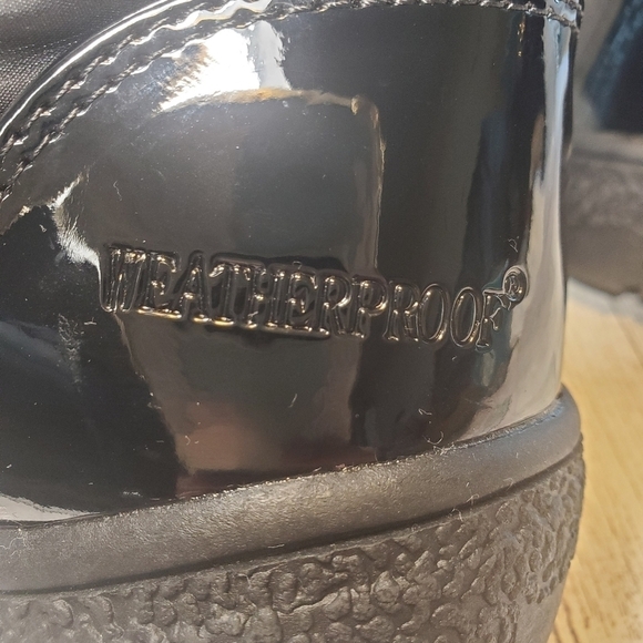 NEW WOMEN WATERPROOF Brand BLACK FAUX FUR LINING ZIP UP BOOTS 10M - Picture 5 of 11